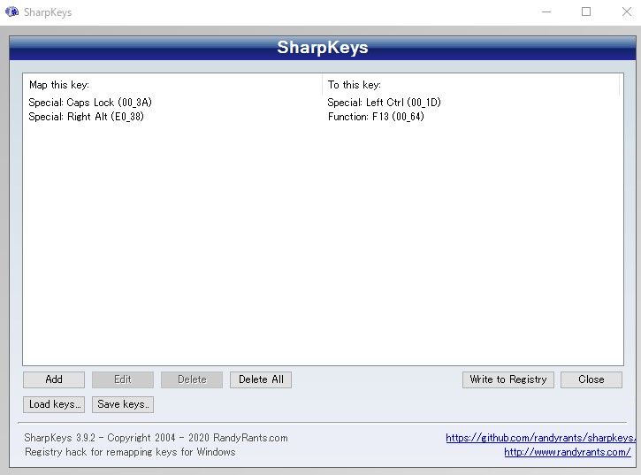 sharp keys setting